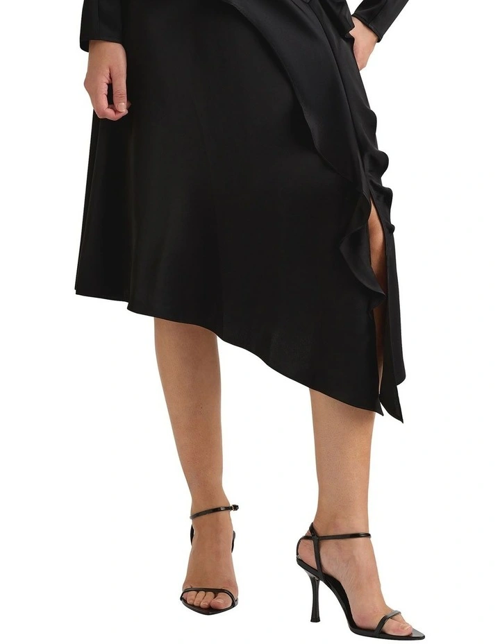 Hattie Satin Skirt in Black image 4