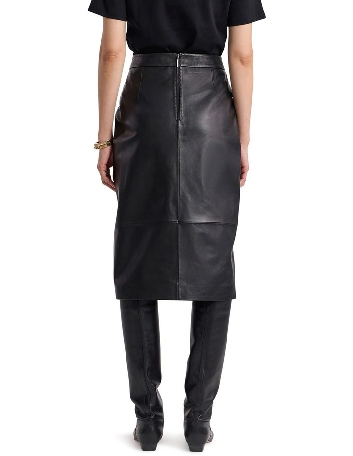 Ellen Leather Skirt in Black image 5