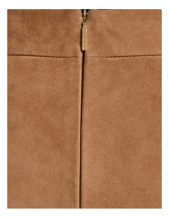 Tanzie Suede Pencil Skirt in Caramel image 4