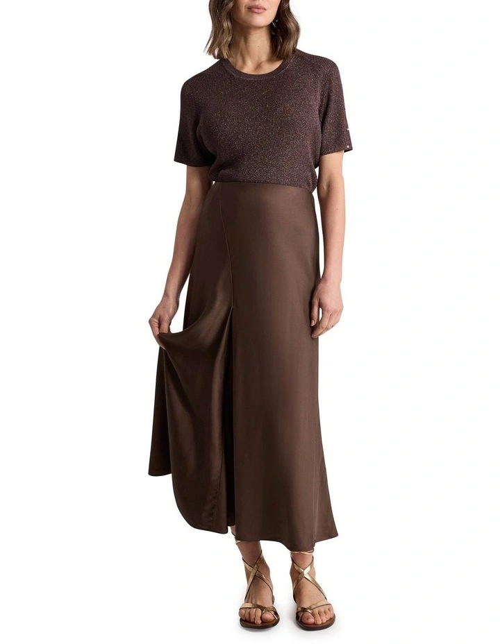Orlando Viscose Skirt in Chocolate image 1