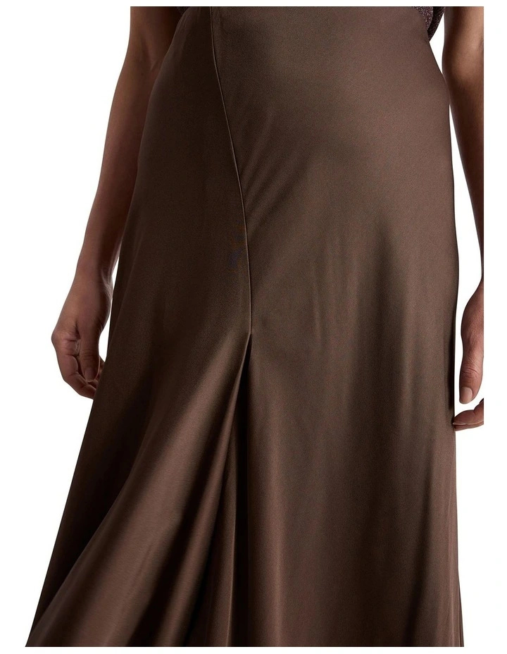 Orlando Viscose Skirt in Chocolate image 3