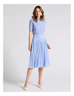 Tarnie Pleat Skirt in Cornflower Blue
