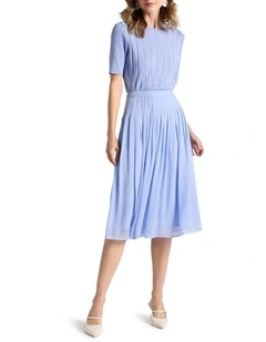 Tarnie Pleat Skirt in Cornflower Blue