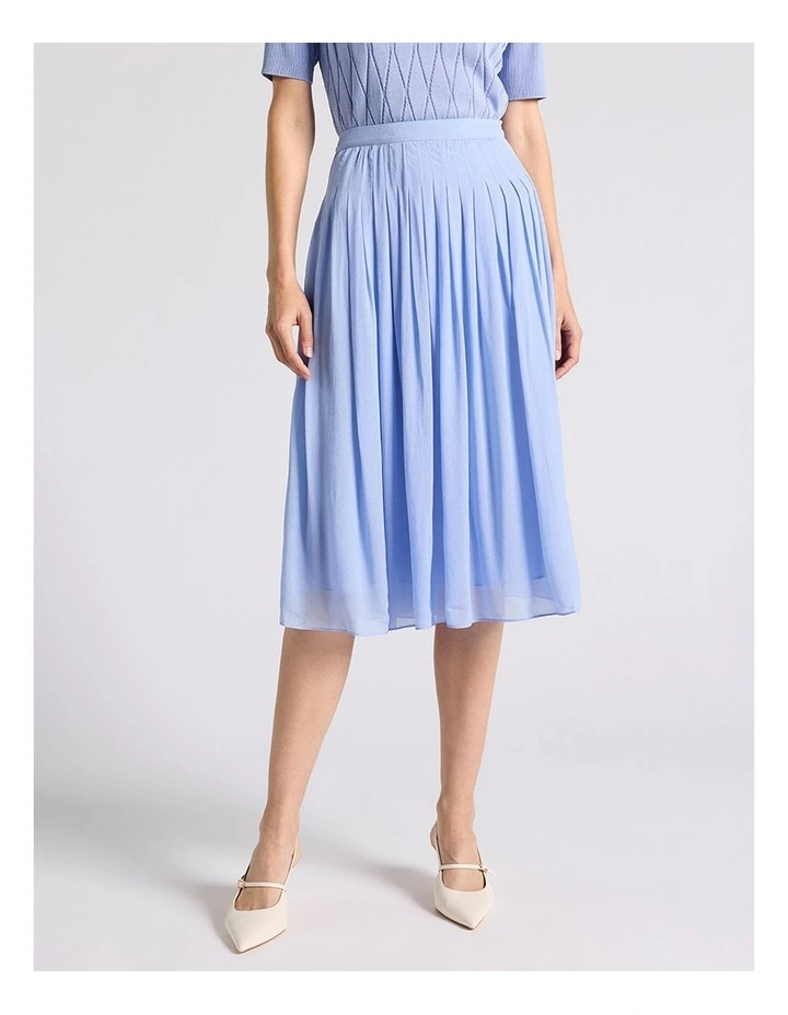Tarnie Pleat Skirt in Cornflower Blue image 2