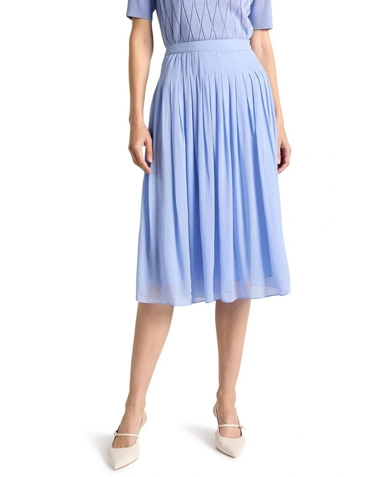 Tarnie Pleat Skirt in Cornflower Blue image 2