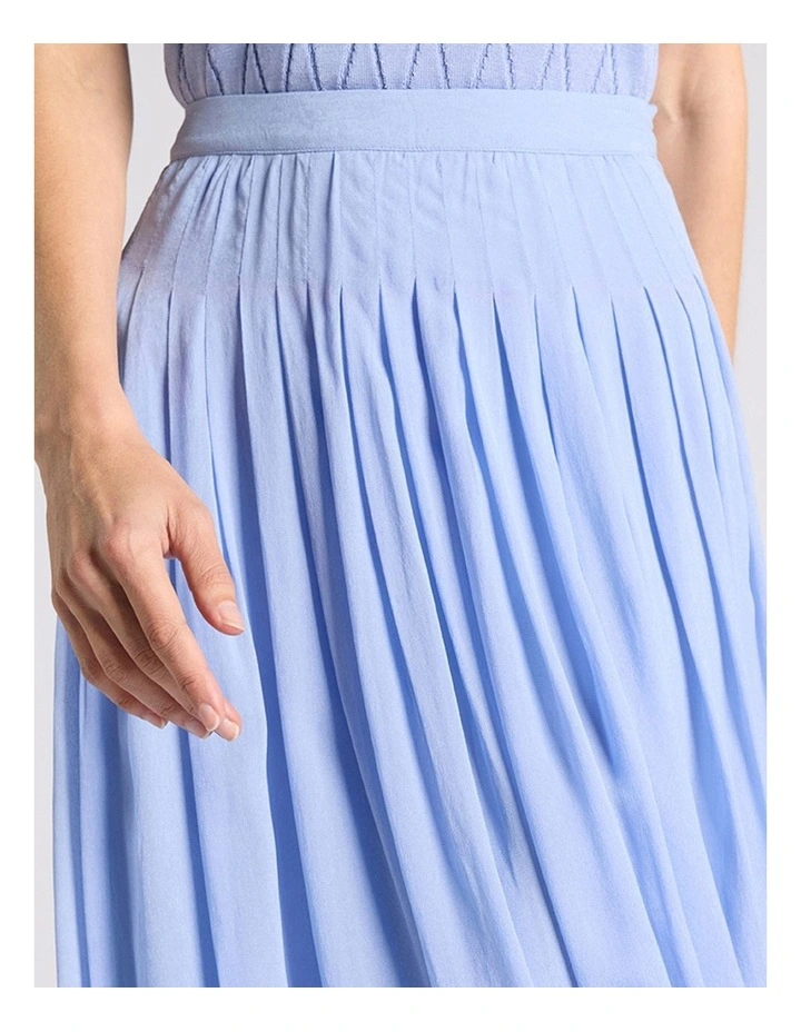 Tarnie Pleat Skirt in Cornflower Blue image 4