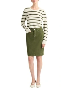Marnie Denim Skirt in Olio