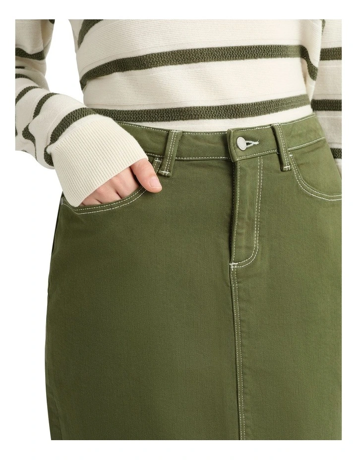 Marnie Denim Skirt in Olio image 3