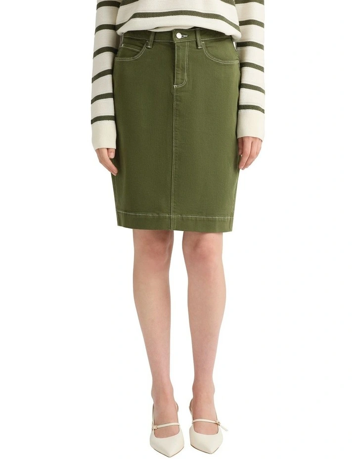Marnie Denim Skirt in Olio image 4