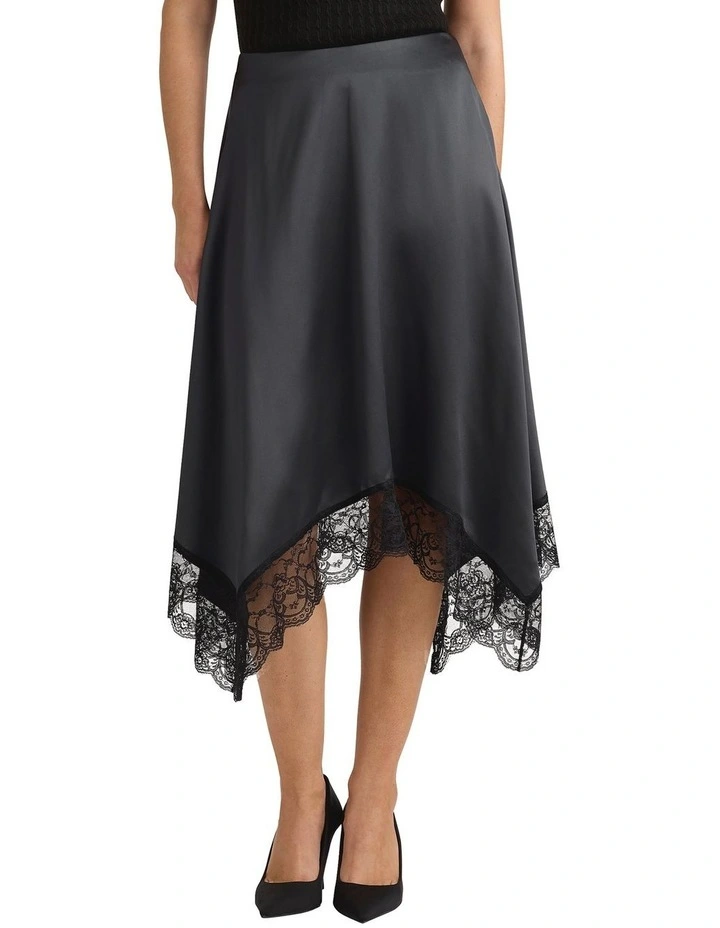 Lacey Handkerchief Skirt in Charcoal image 2