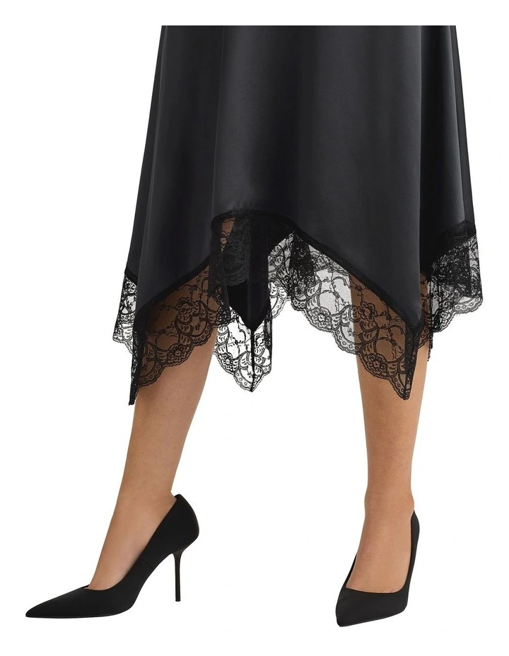 Lacey Handkerchief Skirt in Charcoal image 4
