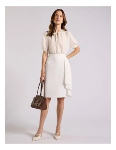 Verna Crepe Skirt in Ivory