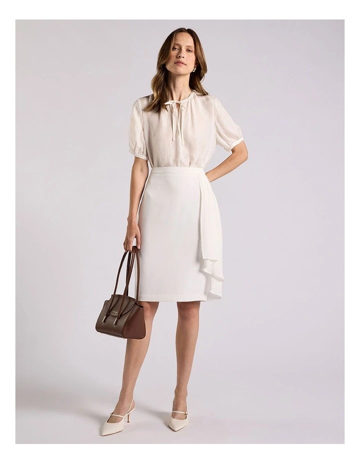 Verna Crepe Skirt in Ivory image 1