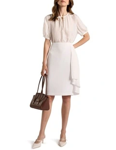 Verna Crepe Skirt in Ivory