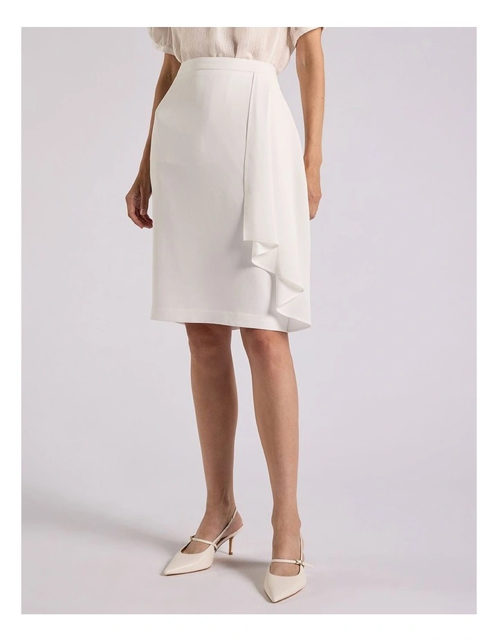 Verna Crepe Skirt in Ivory image 2