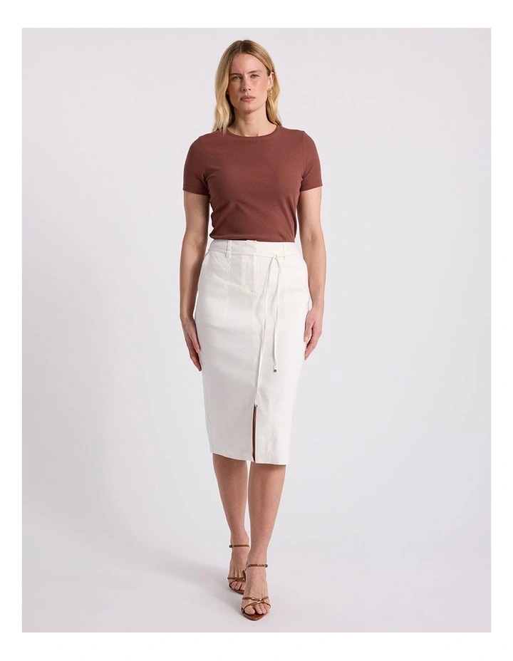 Linnea Linen Blend Skirt in Ivory image 1