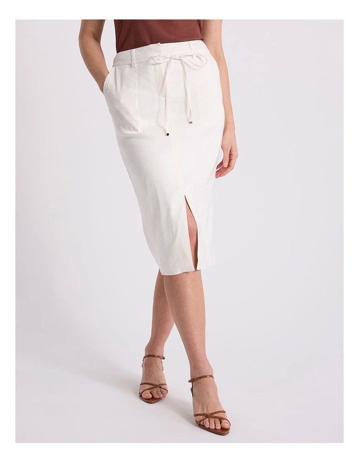 Linnea Linen Blend Skirt in Ivory image 2