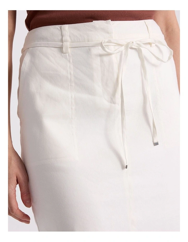 Linnea Linen Blend Skirt in Ivory image 3