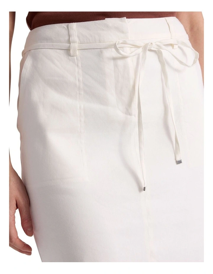 Linnea Linen Blend Skirt in Ivory image 3