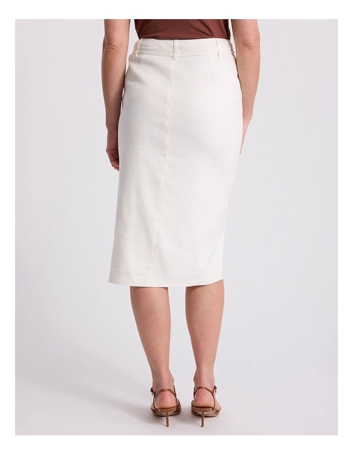 Linnea Linen Blend Skirt in Ivory image 4