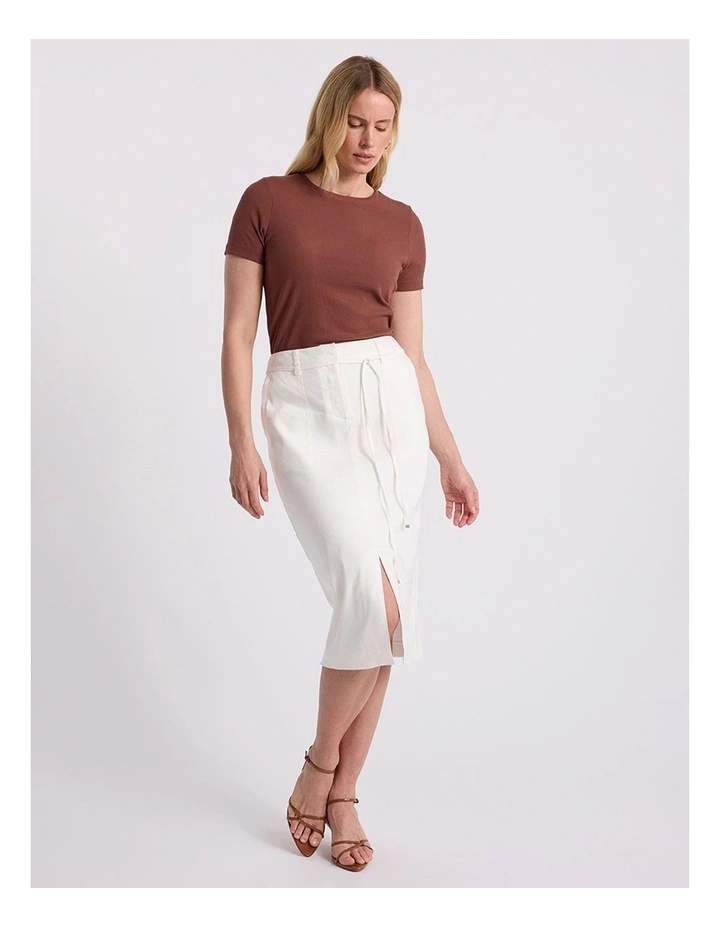 Linnea Linen Blend Skirt in Ivory image 5