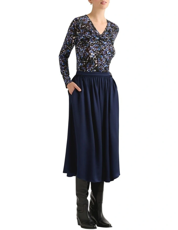 Elice Midi Skirt in Navy image 1
