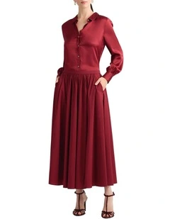 Paloma Cotton Skirt in Strawberry