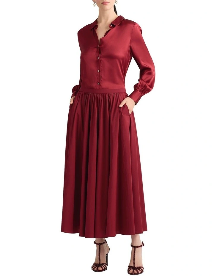 Paloma Cotton Skirt in Strawberry image 1