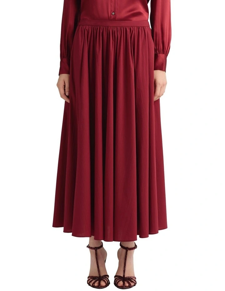 Paloma Cotton Skirt in Strawberry image 3