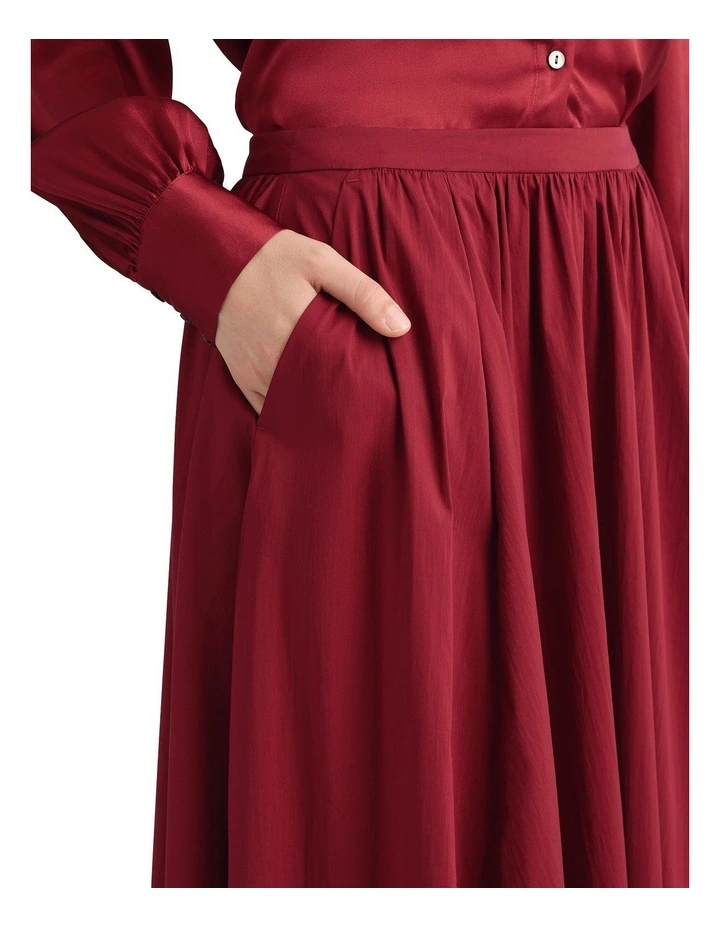 Paloma Cotton Skirt in Strawberry image 4