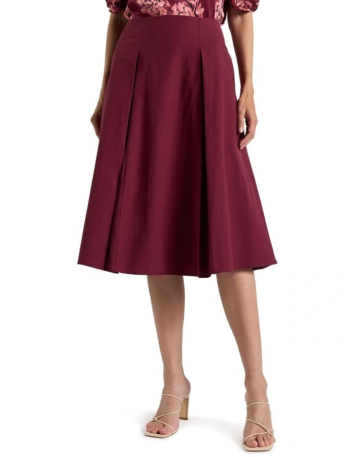 Romola Cotton Skirt in Shiraz Red image 2