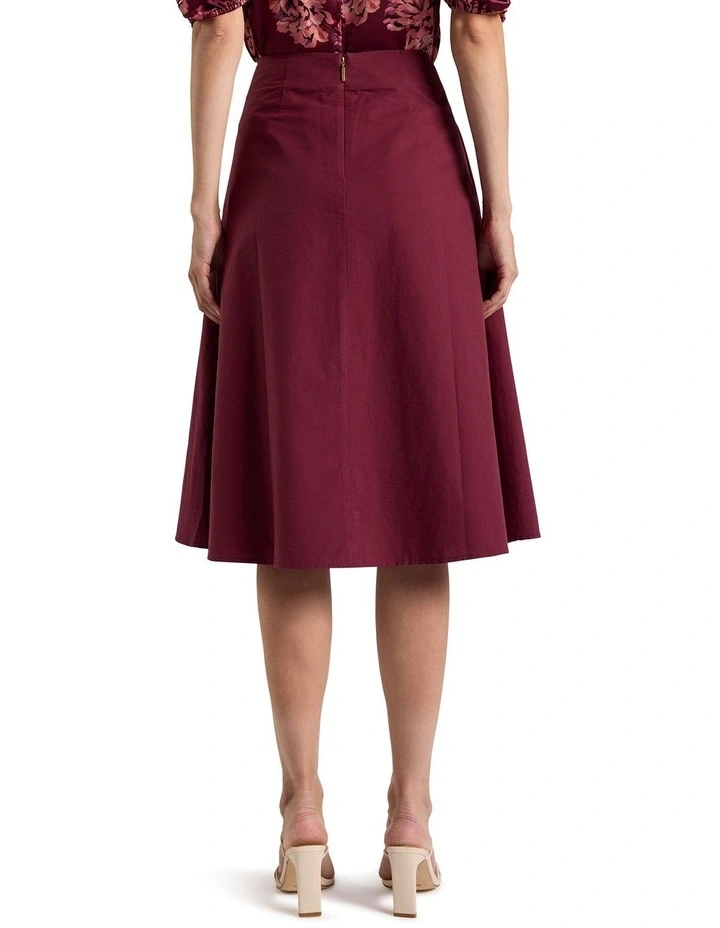 Romola Cotton Skirt in Shiraz Red image 4