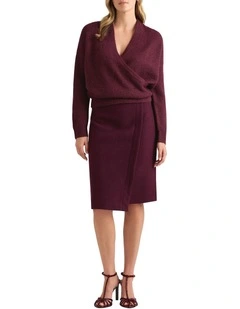 Galahad Felted Wool Skirt in Fig