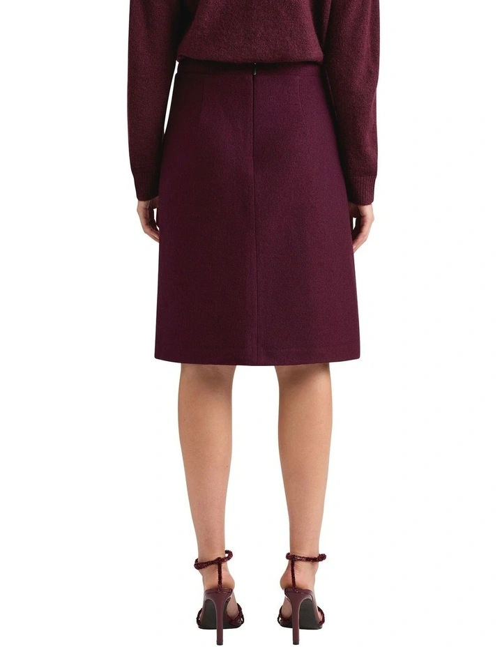 Galahad Felted Wool Skirt in Fig image 2