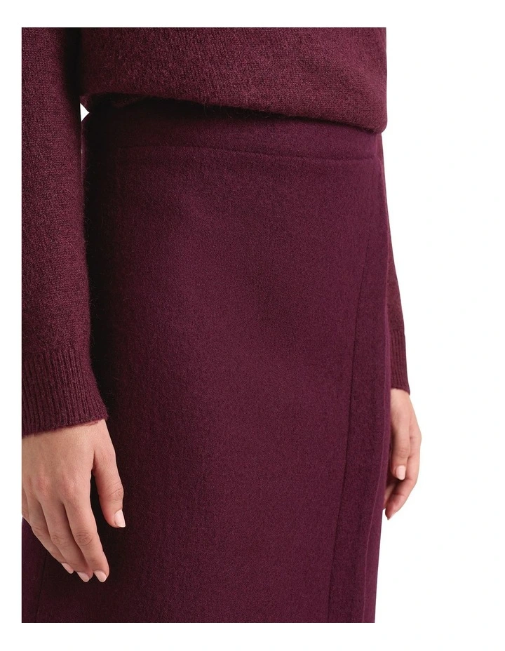 Galahad Felted Wool Skirt in Fig image 3