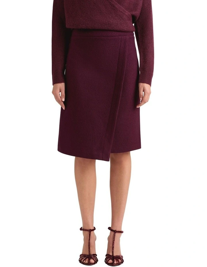 Galahad Felted Wool Skirt in Fig image 4