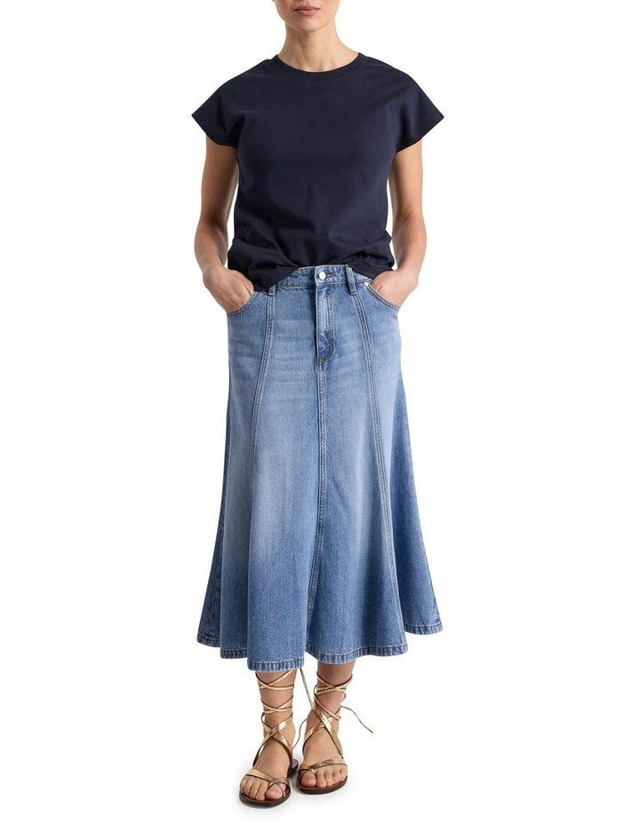 Lief Denim Skirt in Light Wash image 1