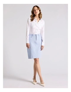 Marnie Denim Skirt in Sky Blue