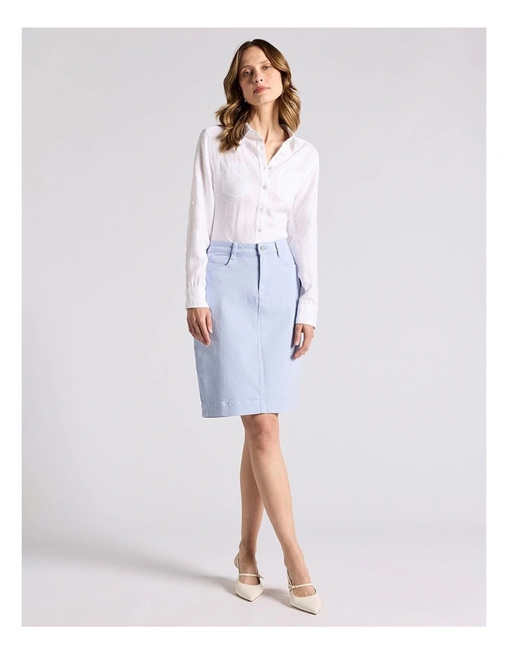 Marnie Denim Skirt in Sky Blue image 1