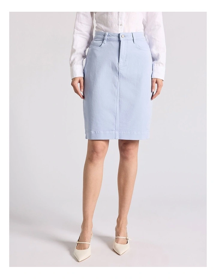 Marnie Denim Skirt in Sky Blue image 2