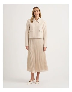 Hart Pleated Skirt in Bone