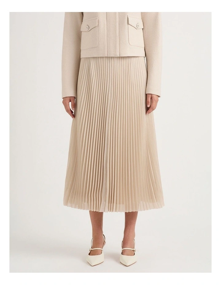 Hart Pleated Skirt in Bone image 2