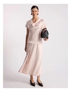 Orlando Viscose Skirt in Persica Pink