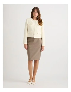 Taro Wool Blend Skirt in Fossil Multi