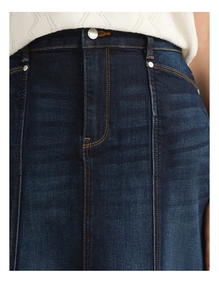 Harper Denim Mini Skirt in Dark Antique image 4