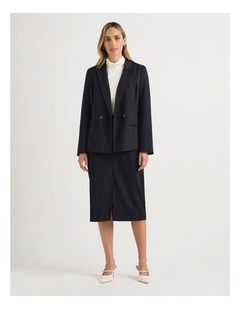 Emeris Pinstripe Pencil Skirt in Caviar Stripe