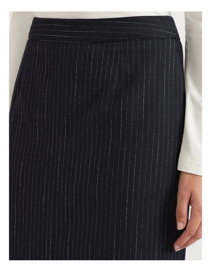 Emeris Pinstripe Pencil Skirt in Caviar Stripe image 4