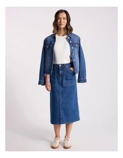 Marion Denim Skirt in Mid Blue