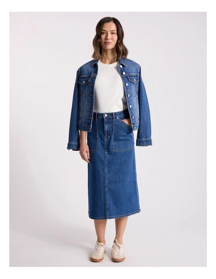 Marion Denim Skirt in Mid Blue image 1