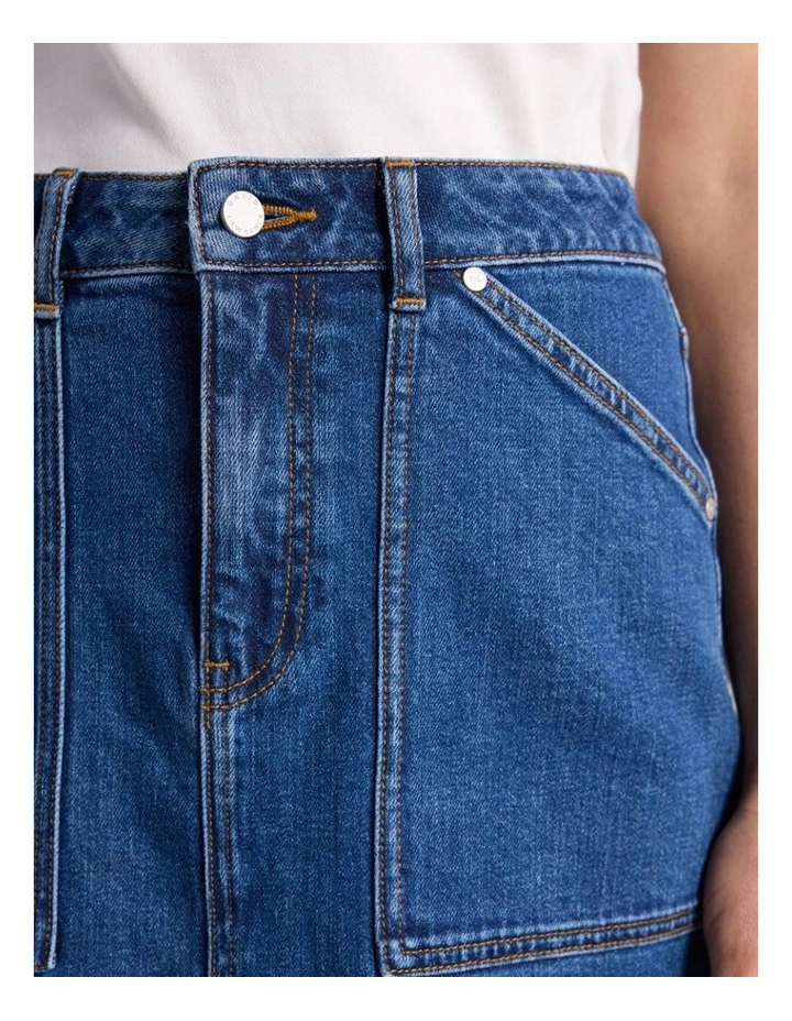 Marion Denim Skirt in Mid Blue image 3